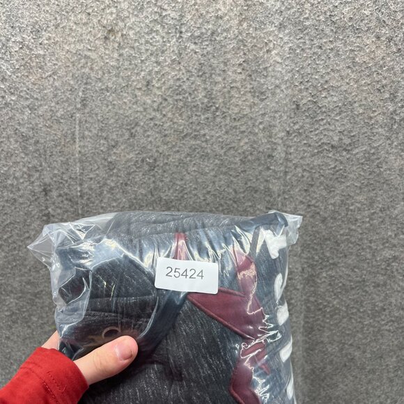 Hollister Sweater Men Small Heather Gray Red Hooded Pullover Cotton Embroidered - Picture 13 of 13